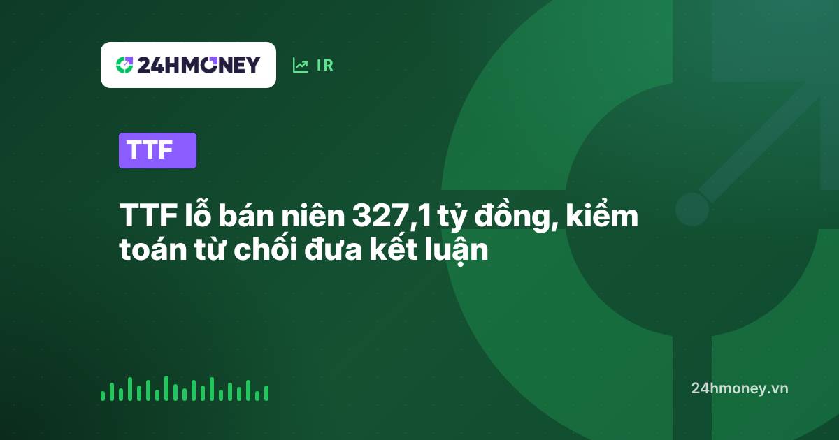 TTF lỗ bán niên 327,1 tỷ đồng, kiểm toán từ chối đưa kết luận