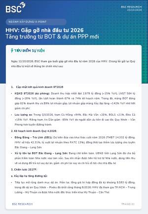HHV: Báo cáo cập nhật 20/10/2026