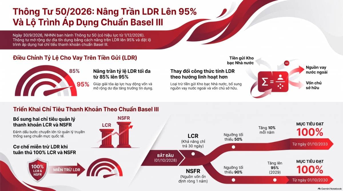 Nâng trần LDR lên 95%: Ngân hàng có thêm dư địa tín dụng nhưng chuẩn thanh khoản sẽ khắt khe hơn
