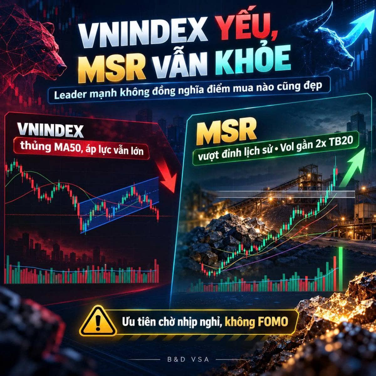 VNINDEX GIẢM TIẾP, MSR VẪN GIỮ SỨC MẠNH: LEADER MẠNH CÓ PHẢI LÚC NÀO CŨNG ĐÁNG MUA?. VNINDEX kết thúc  ...