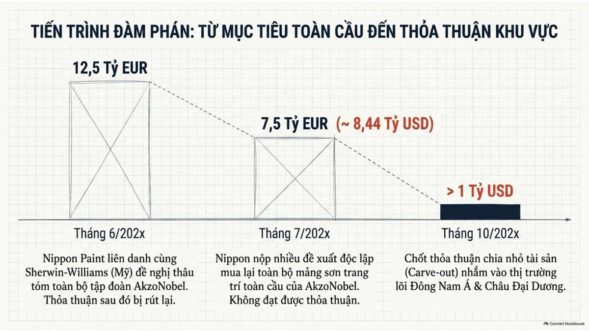 Thương vụ M&A Nippon Paint thâu tóm mảng sơn trang trí của Akzonobel tại Đông Nam Á