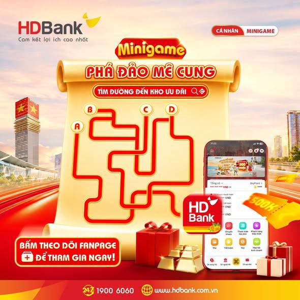 Minigame Phá đảo mê cung - Tìm kho ưu đãi cùng HDBANK!