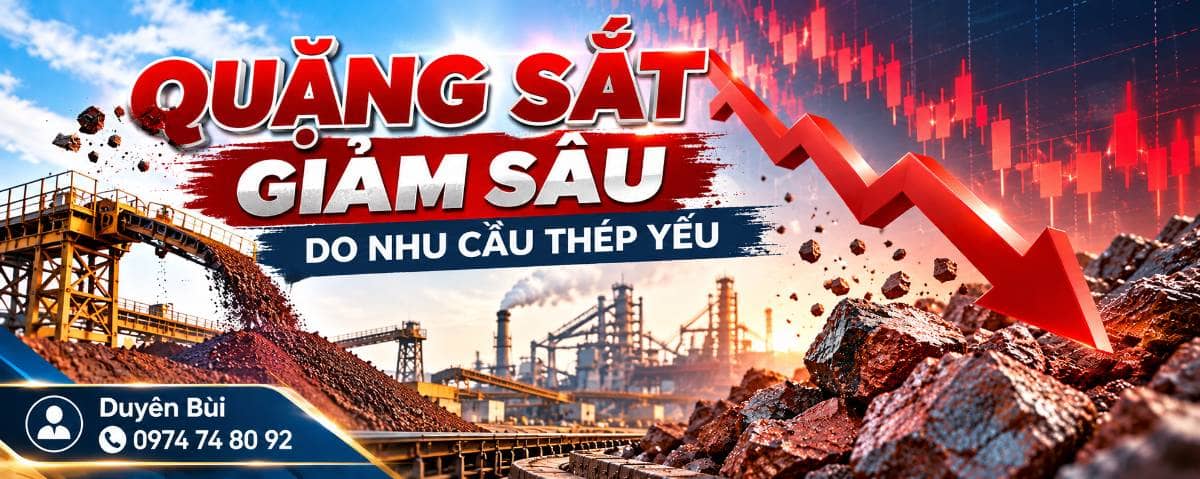 🛑Quặng sắt giảm sâu do nhu cầu thép yếu . Giá quặng sắt tại Đại Liên đã chạm mức thấp nhất trong 15  ...
