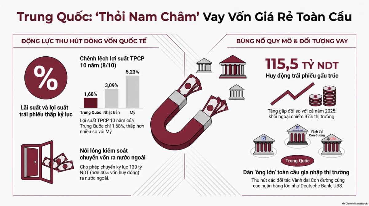 Trung Quốc trở thành “nguồn vốn rẻ” mới của thế giới: Nhân dân tệ bắt đầu mở rộng ảnh hưởng