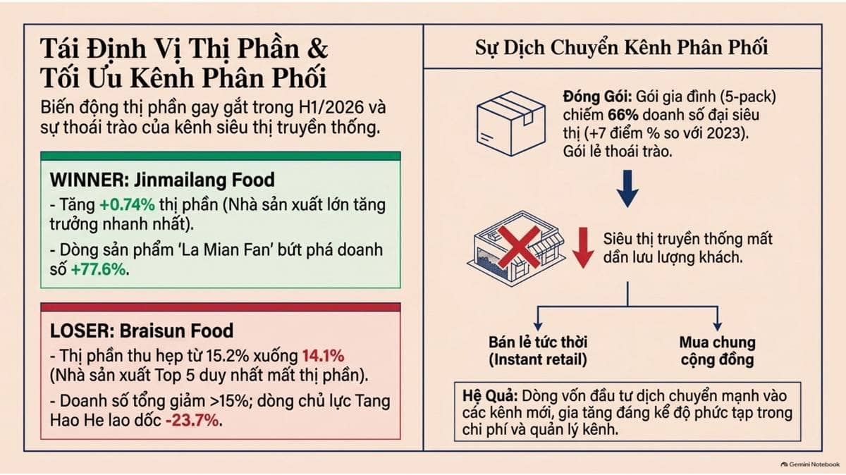 Thị trường mì ăn liền Trung Quốc đang có sự chuyển dịch