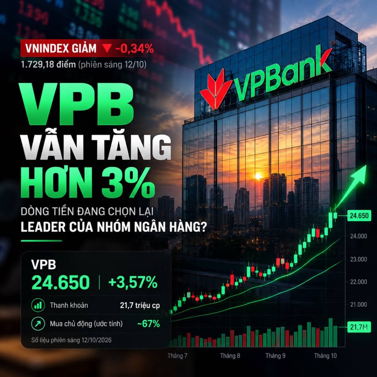 VPB TĂNG HƠN 3% GIỮA PHIÊN VNINDEX GIẢM ĐIỂM: TÍN HIỆU TÍCH CỰC TỪ NHÓM NGÂN HÀNG?. Kết thúc phiên giao  ...
