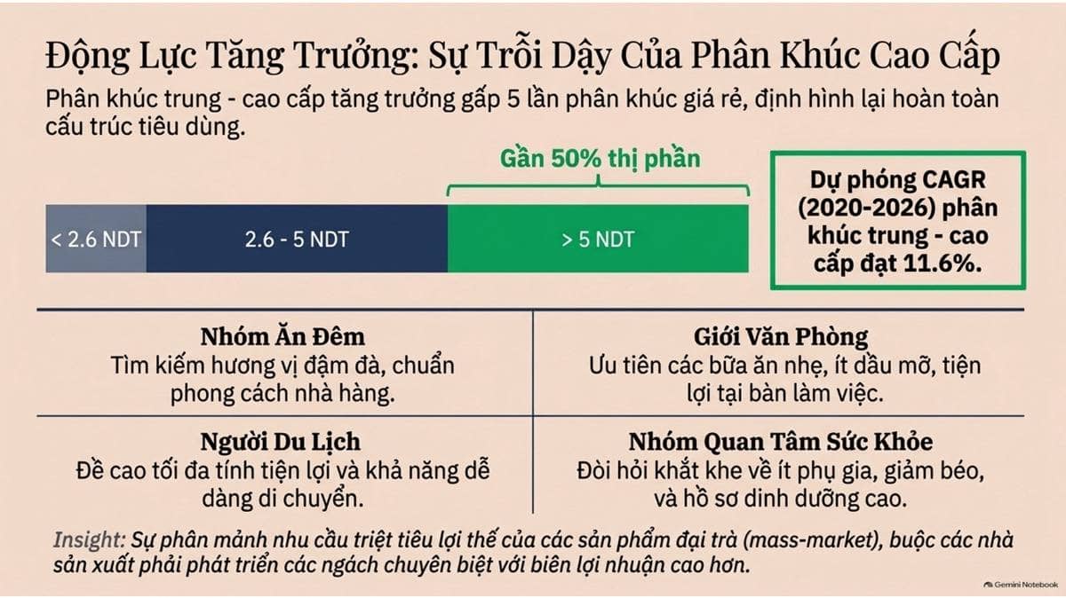 Thị trường mì ăn liền Trung Quốc đang có sự chuyển dịch