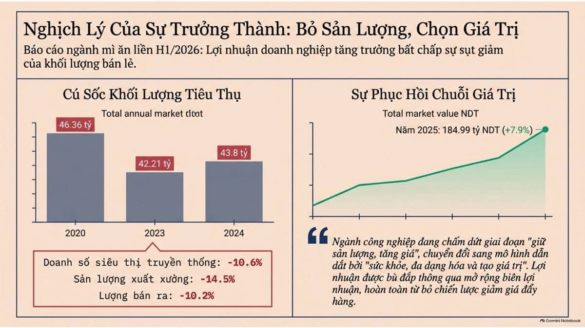 Thị trường mì ăn liền Trung Quốc đang có sự chuyển dịch