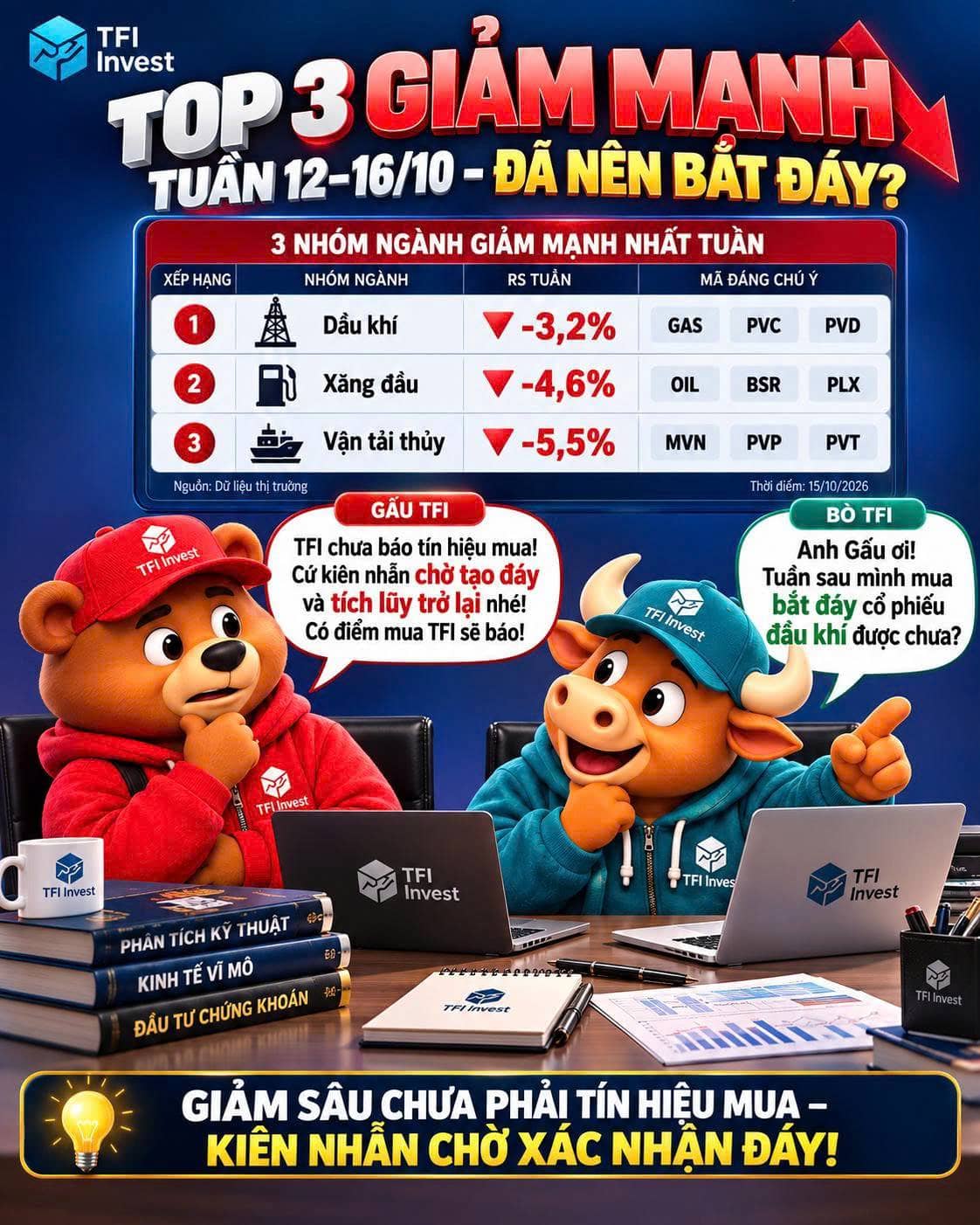 🔥 TOP 3 NHÓM NGÀNH GIẢM MẠNH TUẦN 12–16/10 – ĐÃ ĐẾN LÚC BẮT ĐÁY?. Thị trường tiếp tục phân hóa, áp  ...