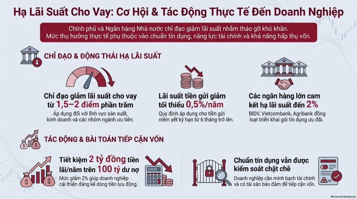 Hạ lãi suất và bài toán giảm chi phí cho doanh nghiệp