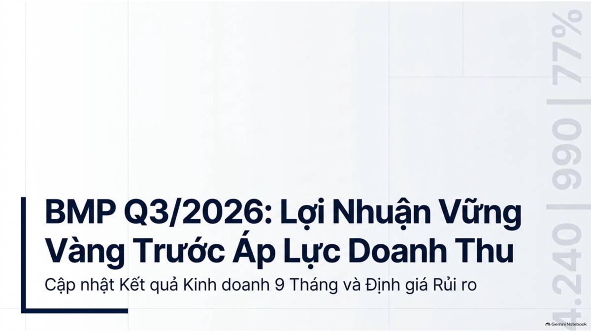 BMP - Báo cáo KQKD. - Công bố KQKD quý 3/2026 với doanh thu thuần đạt 1.463 tỷ đồng (+11% QoQ, -4,5%  ...