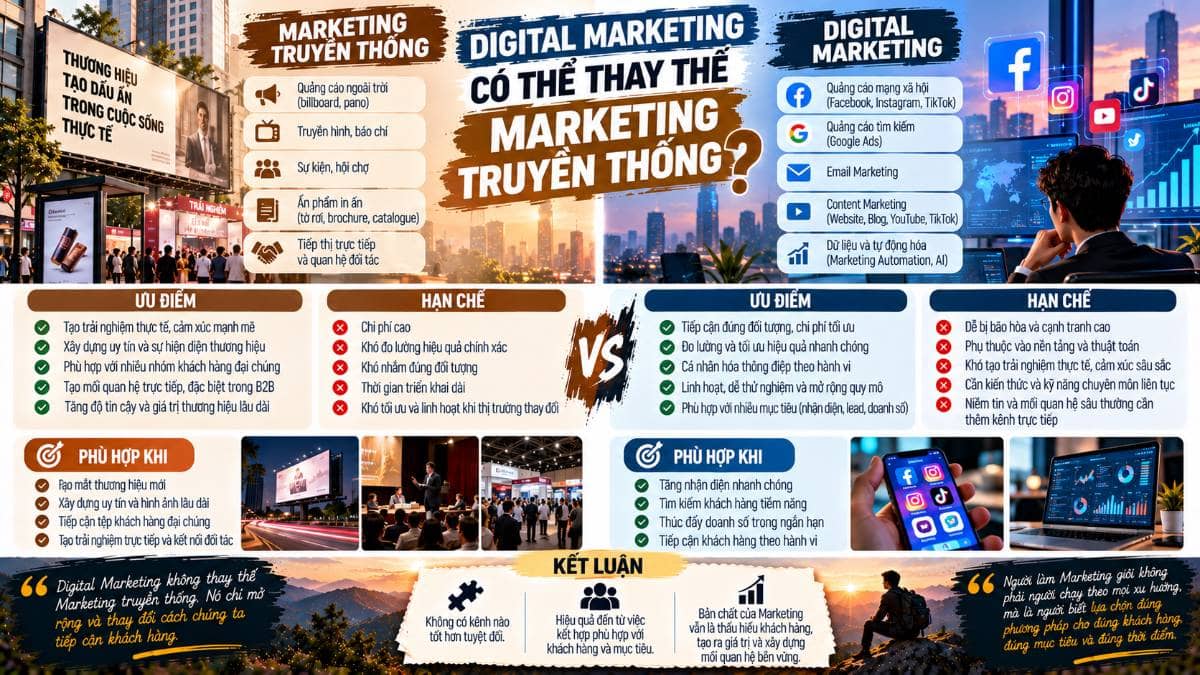 Digital marketing có thể thay thế marketing truyền thống?