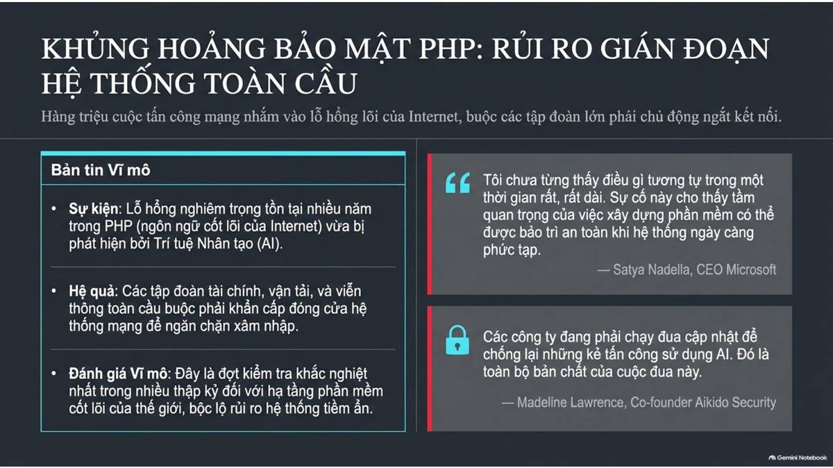 Cuộc khủng hoảng bảo mật PHP: Rủi ro gián đoạn hệ thống toàn cầu