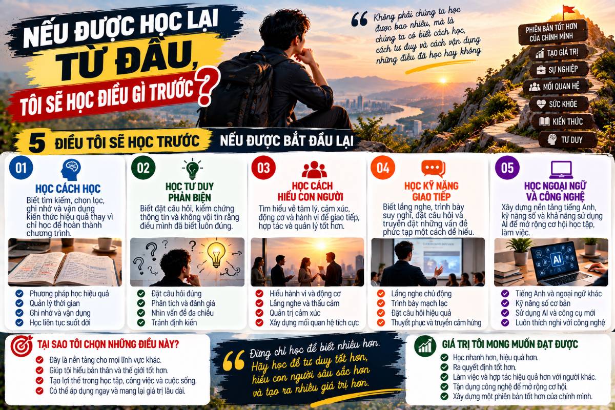 Nếu được học lại từ đầu, tôi sẽ học điều gì trước?
